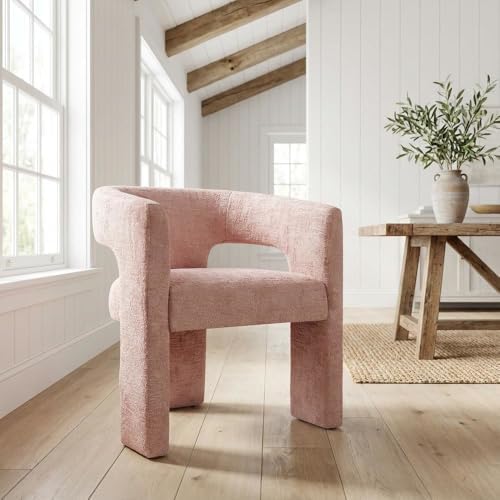 Jofran Gwen Jacquard Upholstered Accent Chair, Modern Luxury Plush Sculptural...
