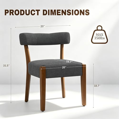 RNKSFX Upholstered Dining Chairs Set of 6, Walnut Wooden Kitchen & Dining...