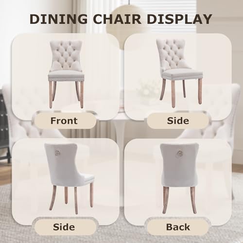 3-Pieces Dining Sets, 31.5" Round Dining Table Set with 2 Velvet Upholst...