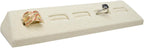Novel Box 5-Slot Beige Linen Rings/Earrings/Cufflinks Holder Tray 8.12x1.75x1 Inches - Ring Holder Organizer for Selling or Personal Use - Jewelry Display Trays for Special Occasions