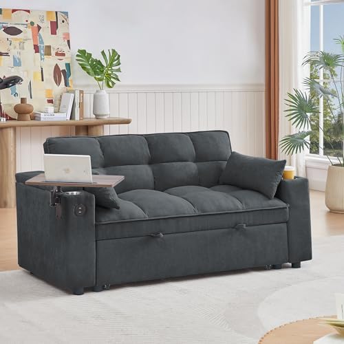 hansones 65'' 3-in-1 Folding Convertible Sofa Bed, Pullout Sofa, Mode...