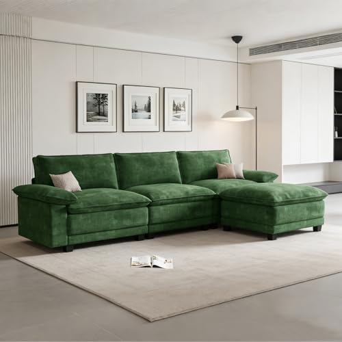 108" Modular Sectional Couch, L Shaped Cloud Sofa for Living Room | Comf...