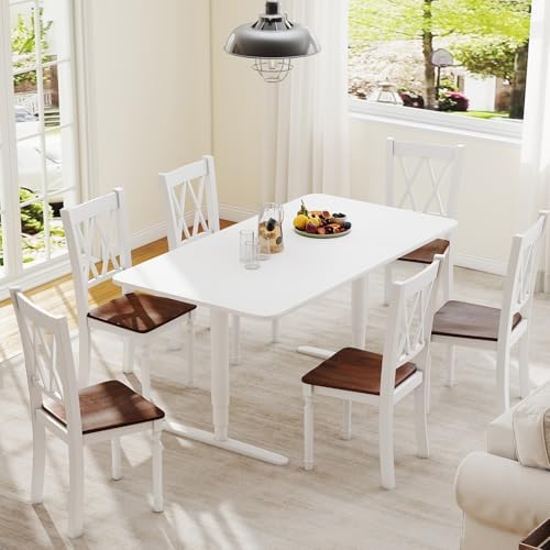 GOFLAME Wooden Dining Chairs Set of 4, Farmhouse Kitchen Side Chairs with Erg...