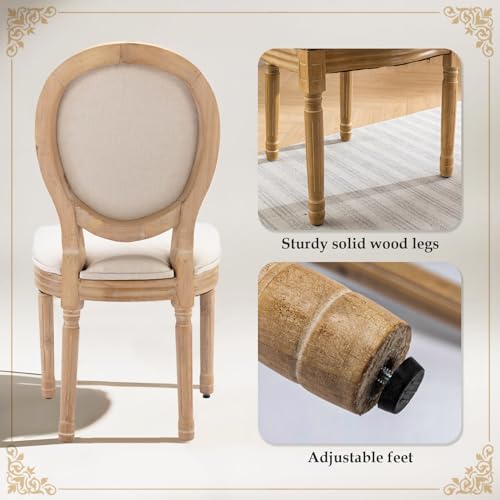 SoarFlash French Dining Chairs Set of 2, Vantage Dining Chair with Round Back...