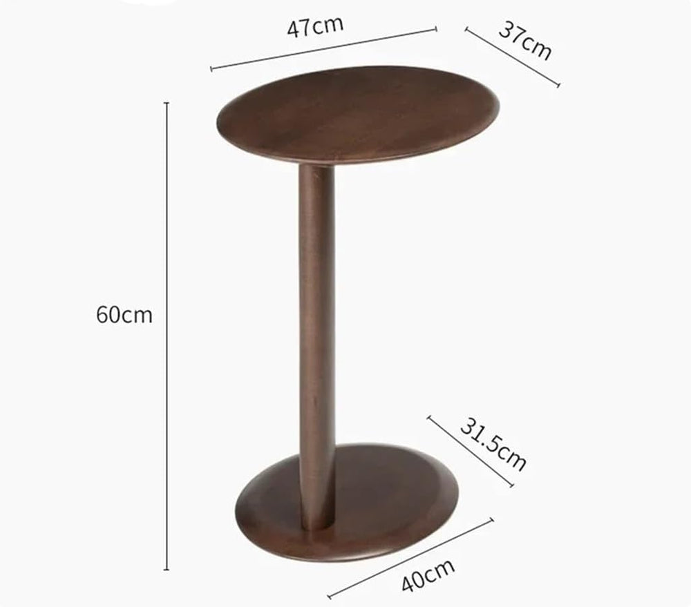Solid Wood Living Room Sofa Storage Side Table Bedroom Bedside Balcony Oval C...