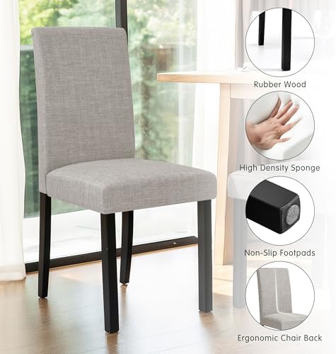 CHUN YI Upholstered Dining Chairs Set of 4, Fabric Dining Room Chairs with So...