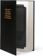 Leather Book Safe (Size 8.7"×6"×2") Real Paper Secret for Jewelry, Money and Cash, Diversion Book Safe,Hollow with Hidden,Combination Lock (M, Black-Combination)