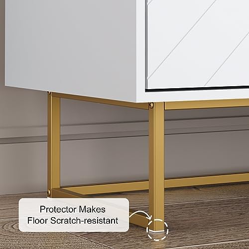 Modern Sideboard Buffet with Storage, Set of 2 Modular Cabinets, White