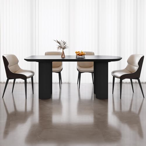63" Modern Dining Table Set for 4, Black 5 Piece Dining Set