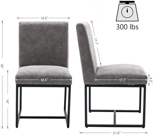 HNY Modern Dining Chairs Set of 4, Upholstered Leather Dining Room Chairs wit...
