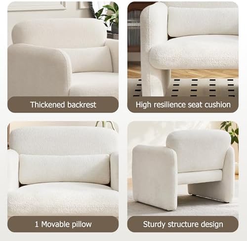 33.86" Accent Chairs, Modern Velvet Fabric Arm Chair Comfy Upholstered A...