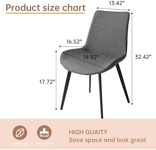 HIPIHOM Dining Chairs Set of 4, Modern Kitchen & Dining Room Chairs, Upho...