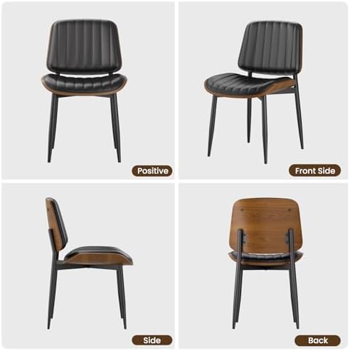 YaFiti Dining Chairs Set of 2, Mid Century Modern PU Leather Kitchen Chairs |...