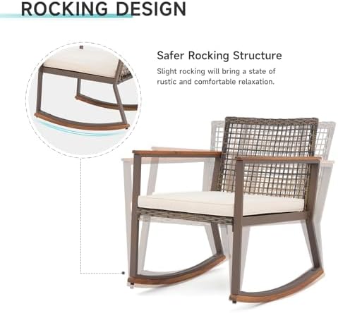 Verano Garden 3 Pieces Rocking Bistro Set, Conversation Bistro Set