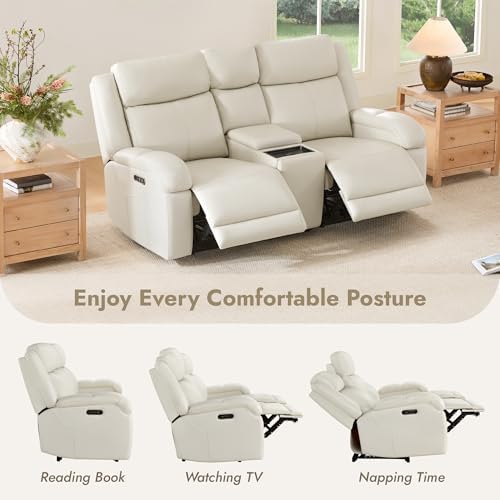 Watson & Whitely Genuine Leather Power Recliner Sofa & Loveseat Set, ...