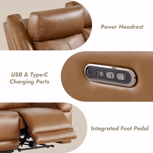 Watson & Whitely Genuine Leather Power Recliner Sofa & Loveseat Set, ...