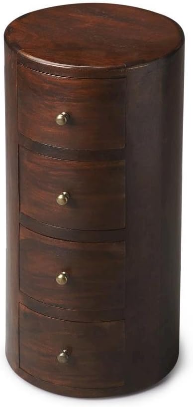 Starlight Canyon Home Round End Table with Storage – Wooden Side Table with 4...