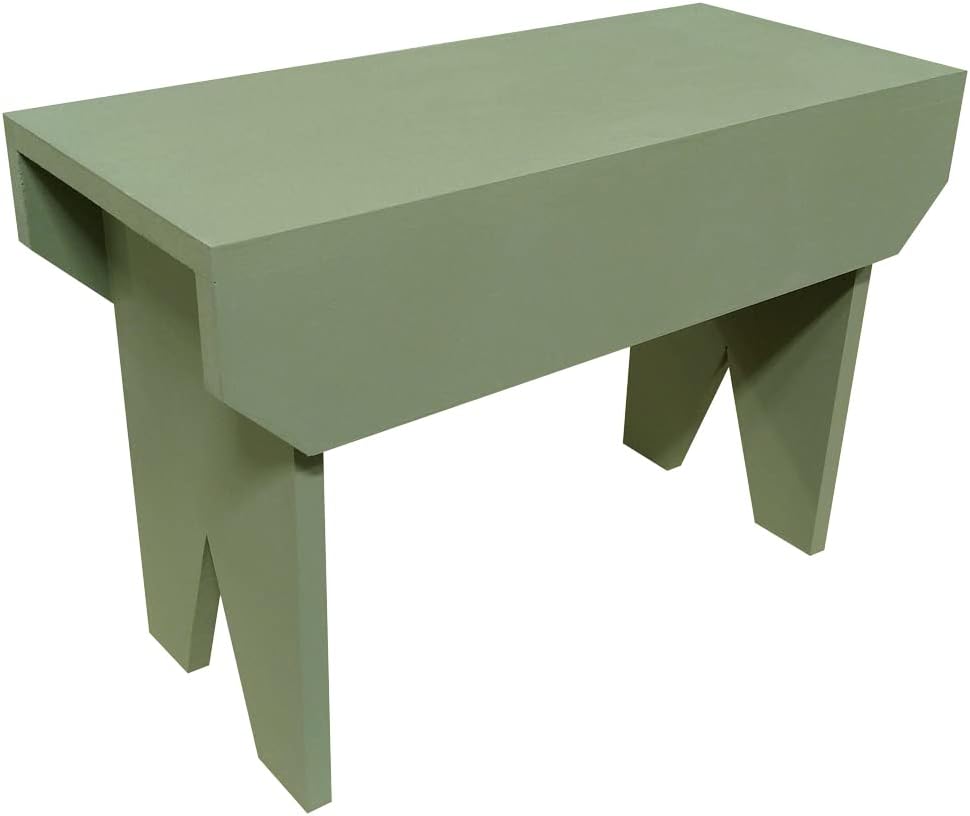 Sawdust City 2 ft Wood Bench Long (Solid Sage)