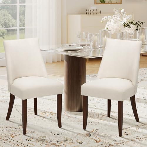 COLAMY Upholstered Modern Dining Room Chairs Set of 6, Beige