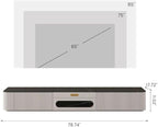 POVISON Fully-Assembled Modern Low Profile TV Stand with Ultra-Short Throw Projector Platform, Sintered Stone Entertainment Center with Storage, Wood TV Console, Media Console for Living Room