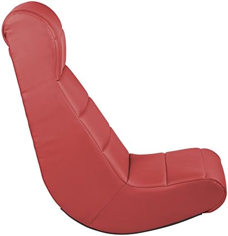 Factory Direct Partners Soft Ergonomic Horizontal Soft Floor Video Rocker - Cushioned Ground Chair Great for Reading, Gaming or Watching TV for Kids, Teens and Adults - Red, 10489-RD