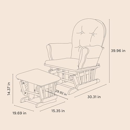 Storkcraft Premium Hoop Glider & Ottoman, White/Pink