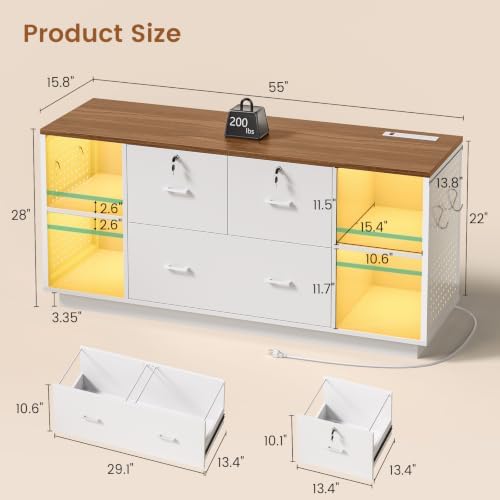 SEDETA 55" File Cabinet with Lock, Large 3 Drawers Filing Cabinets for H...