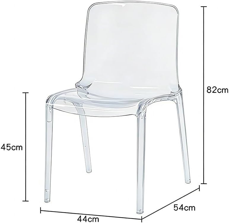 Etlegor Transparent Acrylic Dining Chair, Curved Backrest Kitchen Chairs Ladi...