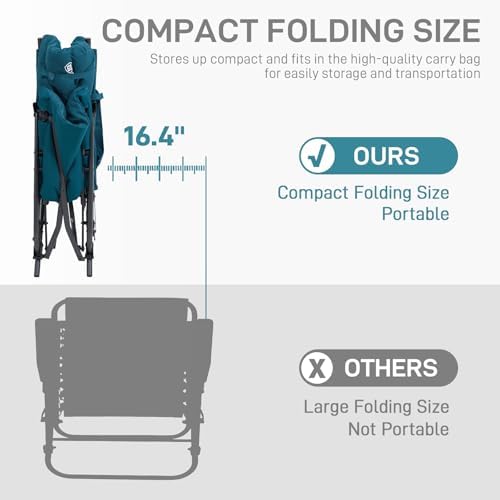 EVER ADVANCED Oversized Folding Rocking Camping Chair, Padded Portable Rocker...
