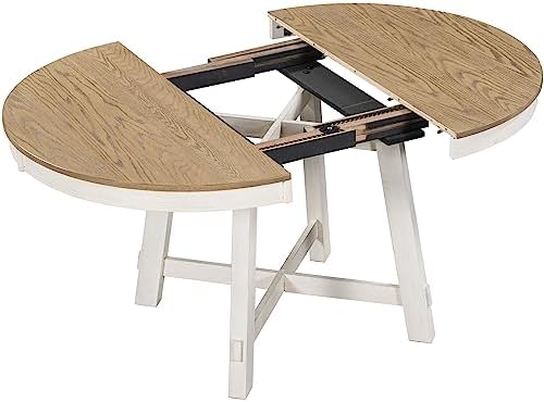 Harper & Bright Designs TREXM 5-Piece Farmhouse Dining Table Set Wood Rou...