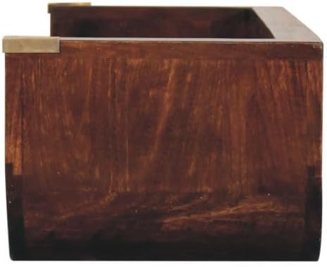 Solid Wood Indira California Walnut Floating Console Table, Open Shelf, Dark ...