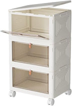23Qt Plastic Storage Bins with Lids 3 Tier, Stackable for Storage, Boxes Lids, Containers, Multifunctional Folding Bedroom, Living Room, Study, Toy White