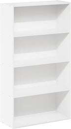 Furinno Pasir 4-Tier Bookcase/Bookshelf/Storage Shelves, White