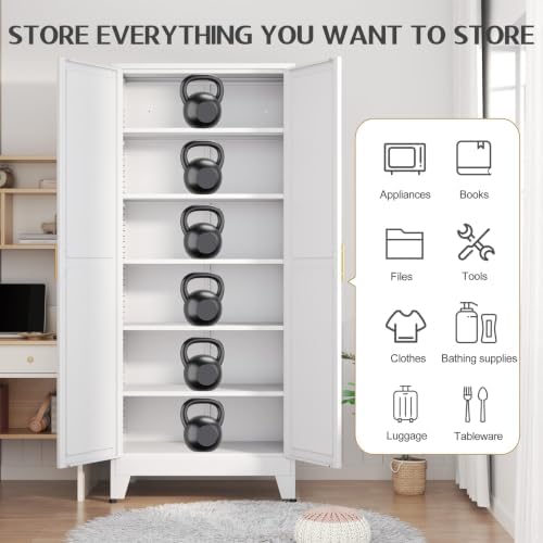 GAIOUS 75.2" Tall Pantry Cabinet,Kitchen Pantry Storage Cabinet with 2 Door