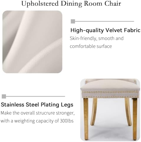 51" Modern Gold Glass Dining Room Table Set for 4, 5-Piece Rectangle Kit...