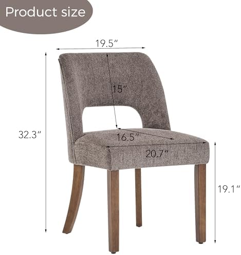VKNOW Dining Chairs Set of 2, Fabric Dining Chairs, Brown