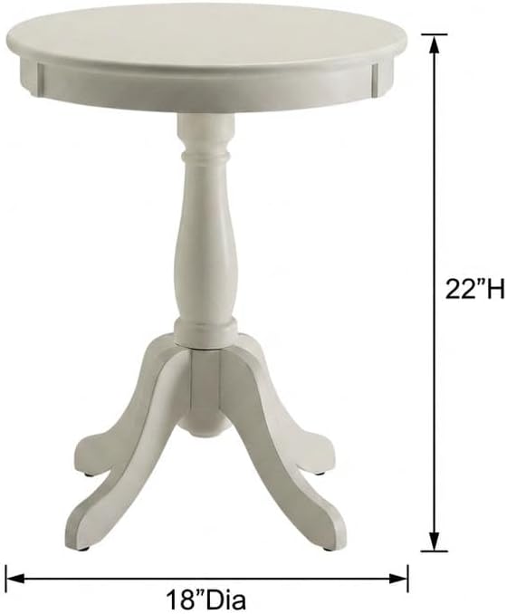 Furnifact White, Accent Side Table, Wood Engineered Wood Construction, Durabl...