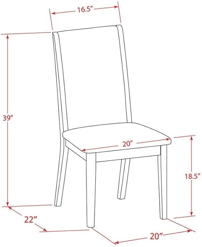 East West Furniture X077LA015-9 9 Piece Kitchen Table & Chairs Set Includes a Rectangle Dining Room Table and 8 Baby Blue Linen Fabric Upholstered Chairs, 40x72 Inch, Multi-Color