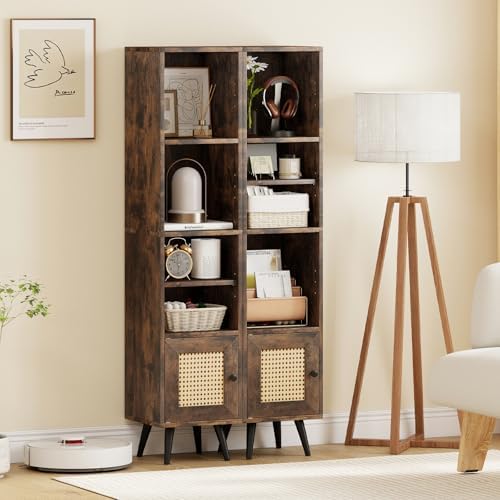 Giantex 6-Tier Tall Narrow Bookcase, 54 Inches Slim Storage Cabinet with Adju...