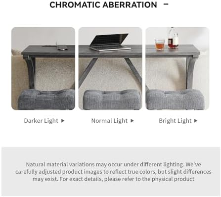 59" Dining Bar Table Set with Power Outlet, Behind Couch Sofa Table with...