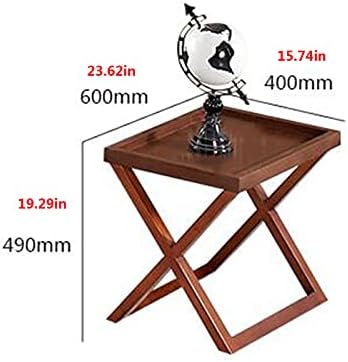 Telephone Table, Walnut Grain,Solid Wood Storage Tray X-Shaped Side Table,Tel...