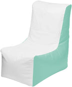 Ocean-Tamer Wedge Boat Bean Bag Chair, Waterproof Beanbag for Pool Patio Beach Marine Grade Vinyl (Small, White/Seafoam)