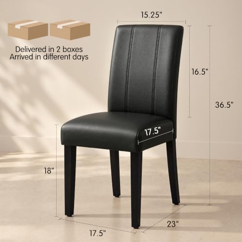 CHUN YI Dining Chairs Set of 8, Faux Leather Dining Room Chairs, Upholstered ...