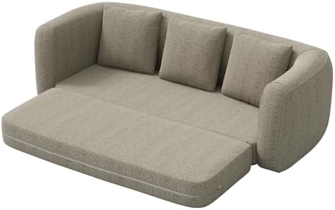 Curved Convertible Futon Sofa Bed,Modern Sleeper Couch,Curved Modern 3 Seater...