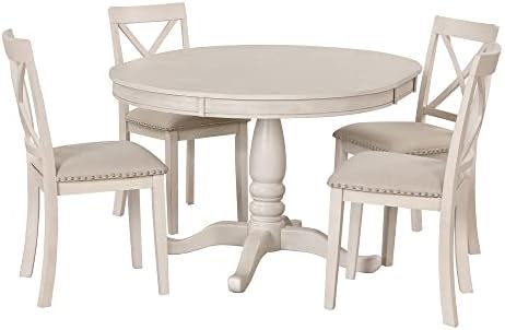 Harper & Bright Designs Modern Dining Table Set for 4,Round Table and 4 K...