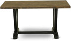 East West Furniture VT676 V-Style Modern Dining Table - a Rectangle Kitchen Table Top with Stylish Legs, 36x60 Inch, Multi-Color