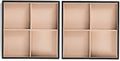 Glenor Co Jewelry Organizer Tray - Set of 2 - Stackable 8 Square Slot Jewelry Storage Trays - Display on Dresser or Drawer - Compatible with other trays - Black
