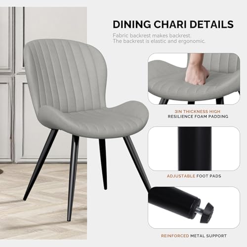 Nalupatio Dining Chairs Set of 6, Modern Dining Room Chairs Comfy Backrest Th...
