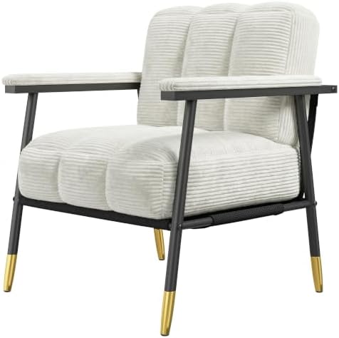 Homkdom Corduroy Accent Chair,Reading Chair for Living Room, Bedroom