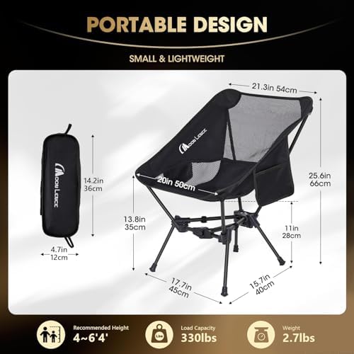 MOON LENCE Portable Camping Chair Backpacking Chair - The 4th Generation Ultr...